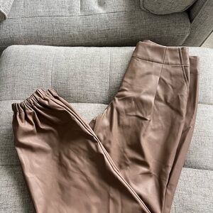 Brown Faux Leather jogger
